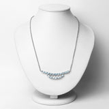 6.51 Carat Genuine Blue Topaz and White Topaz .925 Sterling Silver Necklace