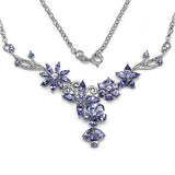 5.30 Carat Genuine Tanzanite .925 Sterling Silver Necklace