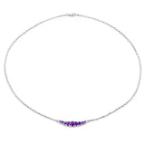 1.88 Carat Genuine Amethyst and White Topaz .925 Sterling Silver Necklace