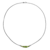 2.04 Carat Genuine Peridot & White Topaz .925 Sterling Silver Necklace