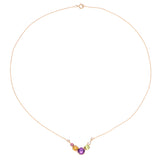 2.31 Carat Genuine Multi Stones 14K Yellow Gold Necklace