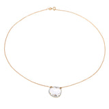 14K Yellow Gold Plated 9.68 Carat Genuine Crystal Quartz & White Topaz .925 Sterling Silver Necklace