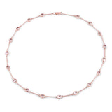 14K Rose Gold Plated 4.50 Carat Genuine Morganite .925 Sterling Silver Necklace