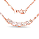 18K Rose Gold Plated 1.25 Carat Genuine Morganite .925 Sterling Silver Necklace