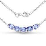 1.65 Carat Genuine Tanzanite .925 Sterling Silver Necklace