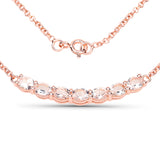 18K Rose Gold Plated 1.75 Carat Genuine Morganite .925 Sterling Silver Necklace