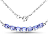 2.31 Carat Genuine Tanzanite .925 Sterling Silver Necklace
