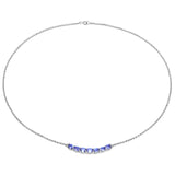 2.31 Carat Genuine Tanzanite .925 Sterling Silver Necklace