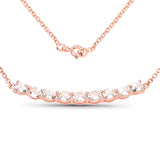 18K Rose Gold Plated 2.25 Carat Genuine Morganite .925 Sterling Silver Necklace