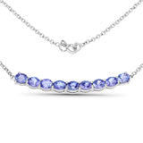 2.97 Carat Genuine Tanzanite .925 Sterling Silver Necklace