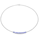 2.97 Carat Genuine Tanzanite .925 Sterling Silver Necklace