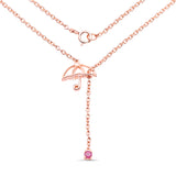 18K Rose Gold Plated 0.08 Carat Genuine Ruby .925 Sterling Silver Necklace
