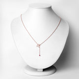 18K Rose Gold Plated 0.08 Carat Genuine Ruby .925 Sterling Silver Necklace