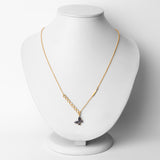 18K Yellow Gold Plated 0.30 Carat Genuine Blue Sapphire .925 Sterling Silver Necklace