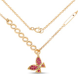 18K Yellow Gold Plated 0.30 ct. Genuine Ruby .925 Sterling Silver Necklace