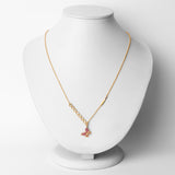 18K Yellow Gold Plated 0.30 ct. Genuine Ruby .925 Sterling Silver Necklace