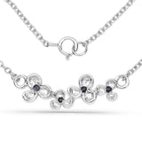 0.08 Carat Genuine Blue Sapphire .925 Sterling Silver Necklace