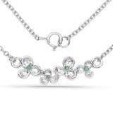 0.05 Carat Genuine Emerald .925 Sterling Silver Necklace