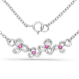 0.08 Carat Genuine Ruby .925 Sterling Silver Necklace