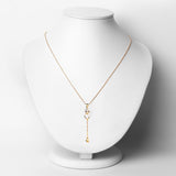 18K Yellow Gold Plated 0.12 Carat Genuine Blue Sapphire .925 Sterling Silver Necklace