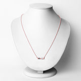 18K Rose Gold Plated 0.14 Carat Genuine Black Spinel and White Topaz .925 Sterling Silver Necklace