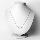 18K Yellow Gold Plated 0.34 Carat Genuine Ethiopian Opal & White Topaz .925 Sterling Silver Necklace