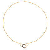 18K Yellow Gold Plated 0.12 Carat Genuine Black Spinel .925 Sterling Silver Necklace