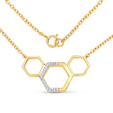 18K Yellow Gold Plated 0.10 Carat Genuine White Topaz .925 Sterling Silver Necklace