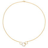 18K Yellow Gold Plated 0.10 Carat Genuine White Topaz .925 Sterling Silver Necklace