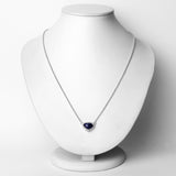 3.18 Carat Genuine Blue Aventurine and White Topaz .925 Sterling Silver Necklace