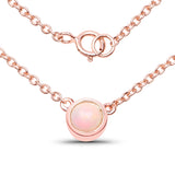 18K Rose Gold Plated 0.29 Carat Genuine Ethiopian Opal .925 Sterling Silver Necklace