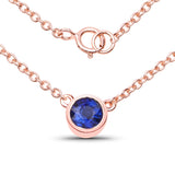 18K Rose Gold Plated 0.65 Carat Genuine Kyanite .925 Sterling Silver Necklace