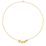 14K Yellow Gold Plated 0.06 Carat Genuine Blue Sapphire .925 Sterling Silver Necklace