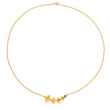 14K Yellow Gold Plated 0.10 Carat Genuine Emerald .925 Sterling Silver Necklace