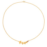 14K Yellow Gold Plated 0.12 Carat Genuine Ruby .925 Sterling Silver Necklace