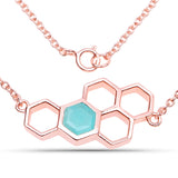 18K Rose Gold Plated 0.80 Carat Genuine Amazonite .925 Sterling Silver Necklace