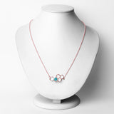 18K Rose Gold Plated 0.80 Carat Genuine Amazonite .925 Sterling Silver Necklace