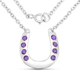 0.24 Carat Genuine Amethyst .925 Sterling Silver Necklace