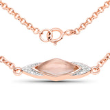 18K Rose Gold Plated 1.45 Carat Genuine Rose Quartz and White Topaz .925 Sterling Silver Necklace