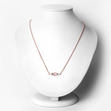 18K Rose Gold Plated 1.45 Carat Genuine Rose Quartz and White Topaz .925 Sterling Silver Necklace