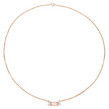 14K Yellow Gold Plated 0.85 Carat Genuine Rose Quartz and White Topaz .925 Sterling Silver Necklace