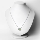 4.51 Carat Genuine Prehnite and White Topaz .925 Sterling Silver Necklace