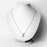 2.18 Carat Genuine Prehnite and White Topaz .925 Sterling Silver Necklace