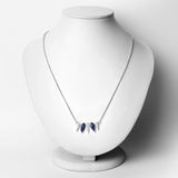 2.46 Carat Genuine Blue Aventurine and White Topaz .925 Sterling Silver Necklace
