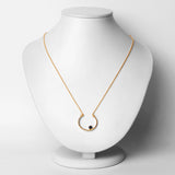18K Yellow Gold Plated 0.27 Carat Genuine Blue Sapphire .925 Sterling Silver Necklace