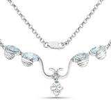2.96 Carat Genuine Blue Topaz .925 Sterling Silver Necklace