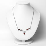 3.08 Carat Genuine Garnet .925 Sterling Silver Necklace