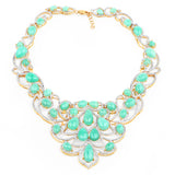 18K Yellow Gold Plated 110.54 Carat Genuine Emerald and White Diamond .925 Sterling Silver Necklace