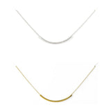 SWEET SMILE Curvy Bar Necklace In 18 Kt Gold Plating And 925 SS Plating by VistaShops