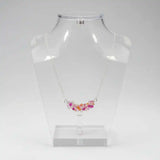 Silver Multi Color Spring Blossom Crystal Necklace